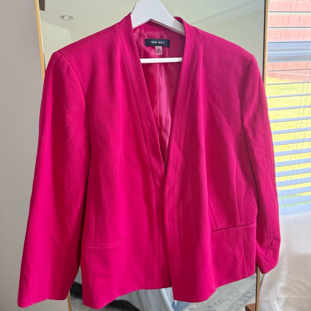 Nine West Blazer Hot Pink Magenta 18W Business Casual Work Office
